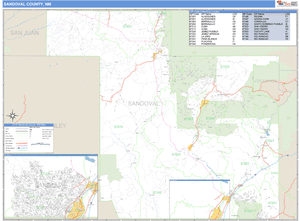 Sandoval County, New Mexico Zip Code Wall Map