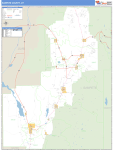 Sanpete County, Utah Zip Code Wall Map