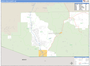 Santa Cruz County, Arizona Zip Code Wall Map