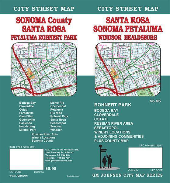 Cover of Santa Rosa, Sonoma, Petaluma, Windsor and Healdsburg, California by GM Johnson