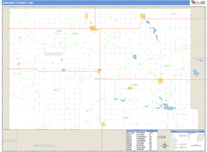 Sargent County, North Dakota Zip Code Wall Map