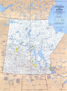 Saskatchewan And Manitoba Canada Map 1979