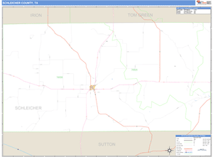 Schleicher County, Texas Zip Code Wall Map
