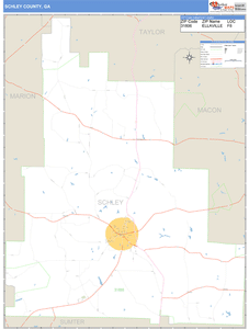 Schley County, Georgia Zip Code Wall Map
