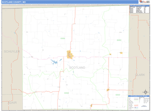 Scotland County, Missouri Zip Code Wall Map