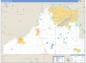 Scott County, Minnesota Zip Code Wall Map