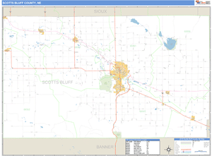 Scotts Bluff County, Nebraska Zip Code Wall Map