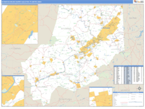 Scranton-Wilkes-Barre-Hazleton, Pennsylvania Metro Area Wall Map