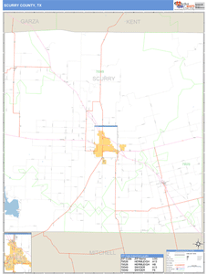 Scurry County, Texas Zip Code Wall Map