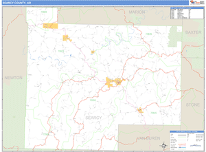 Searcy County, Arkansas Zip Code Wall Map
