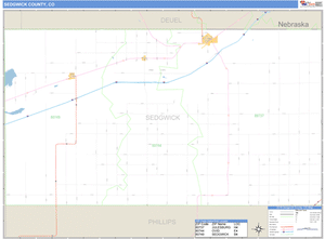 Sedgwick County, Colorado Zip Code Wall Map
