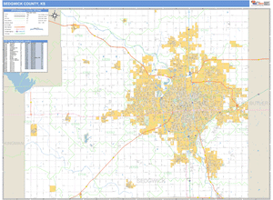 Sedgwick County, Kansas Zip Code Wall Map