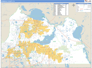 Seminole County, Florida Zip Code Wall Map