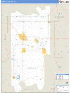 Seminole County, Oklahoma Zip Code Wall Map