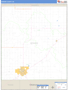 Seward County, Kansas Zip Code Wall Map
