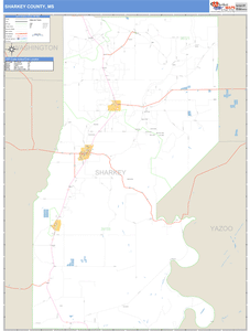 Sharkey County, Mississippi Zip Code Wall Map