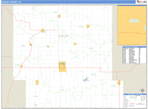 Shelby County, Iowa Zip Code Wall Map