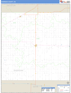 Sheridan County, Kansas Zip Code Wall Map
