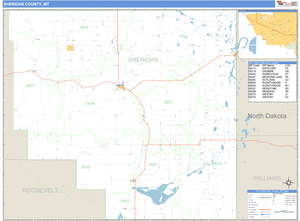 Sheridan County, Montana Zip Code Wall Map