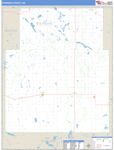 Sheridan County, North Dakota Zip Code Wall Map