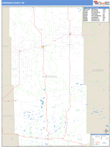 Sheridan County, Nebraska Zip Code Wall Map