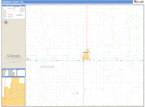 Sherman County, Kansas Zip Code Wall Map