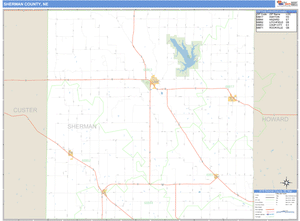 Sherman County, Nebraska Zip Code Wall Map