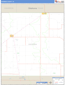 Sherman County, Texas Zip Code Wall Map
