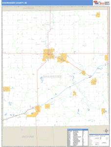 Shiawassee County, Michigan Zip Code Wall Map