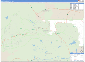 Sierra County, California Zip Code Wall Map
