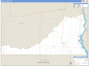 Sioux County, North Dakota Zip Code Wall Map