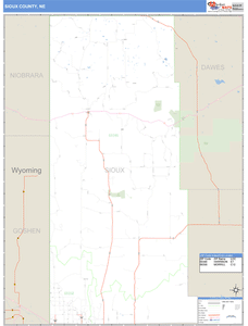 Sioux County, Nebraska Zip Code Wall Map
