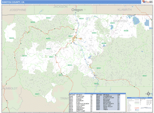 Siskiyou County, California Zip Code Wall Map
