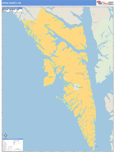 Sitka County, Alaska Zip Code Wall Map