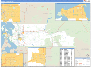 Skagit County, Washington Zip Code Wall Map
