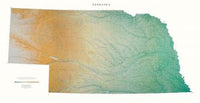 Nebraska, Physical, Laminated Wall Map by Raven Maps Eastview