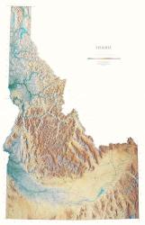 Idaho, Physical Wall Map by Raven Maps Eastview