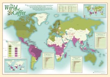 World of Coffee, Wall Map by Oxford Cartographers Eastview