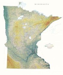 Minnesota, Physical Wall Map by Raven Maps Eastview