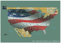 Graphic Map USA - flag by Oxford Cartographers Eastview