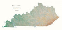 Kentucky, Physical Wall Map by Raven Maps Eastview