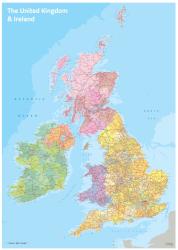 UK and Ireland Political Wall Map by Oxford Cartographers Eastview