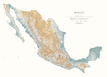 Mexico, Physical Wall Map by Raven Maps Eastview