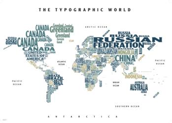 Graphic Map World - colours, white background by Oxford Cartographers Eastview