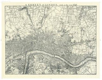 Historic Map of London in 1745, Black and White by Oxford Cartographers Eastview