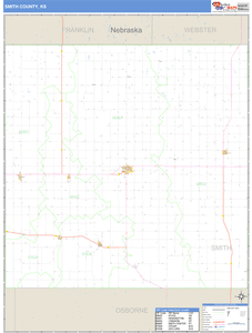 Smith County, Kansas Zip Code Wall Map