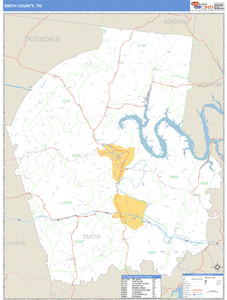 Smith County, Tennessee Zip Code Wall Map