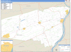 Snyder County, Pennsylvania Zip Code Wall Map