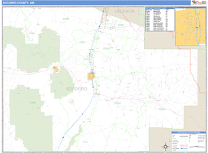 Socorro County, New Mexico Zip Code Wall Map