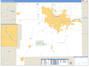 South Bend, Indiana Metro Area Wall Map